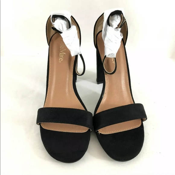 Bella Marie Faux Suede Peep Toe Heel - Picture 4 of 12